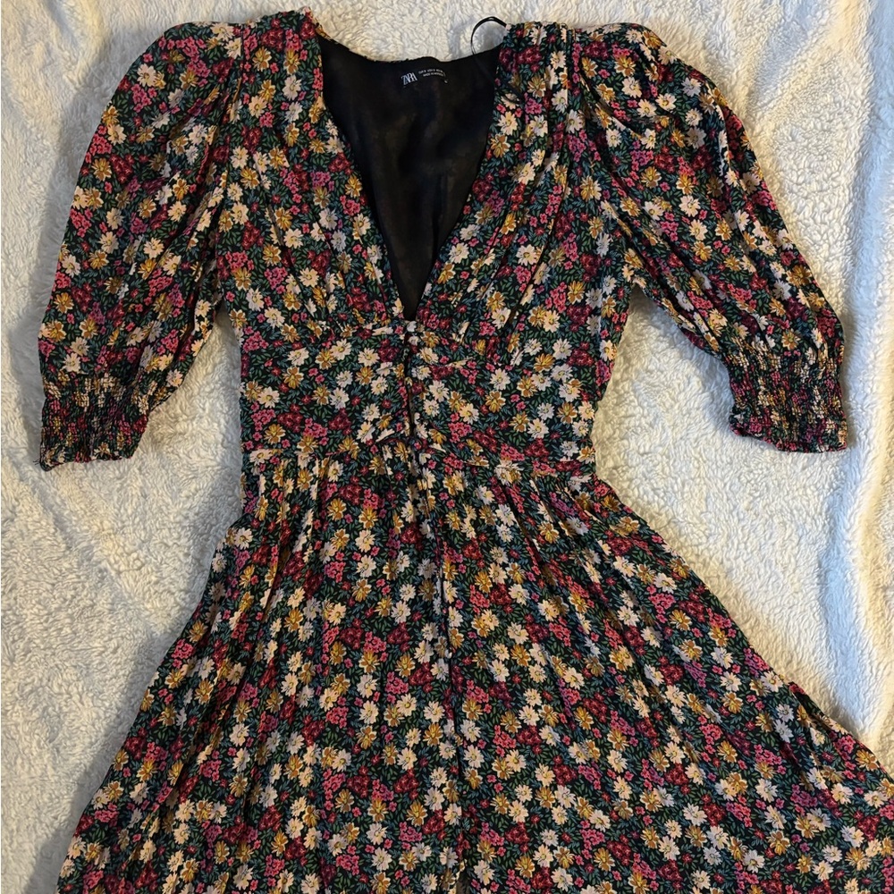 Zara floral mini dress